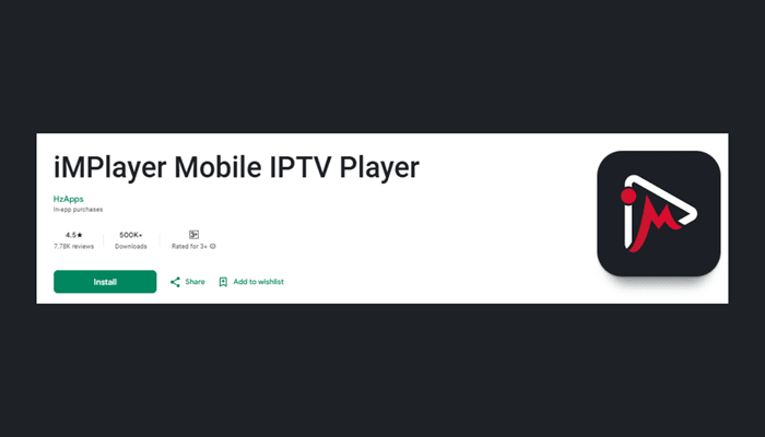 IMplayer comme lecteur iptv pour chromecast