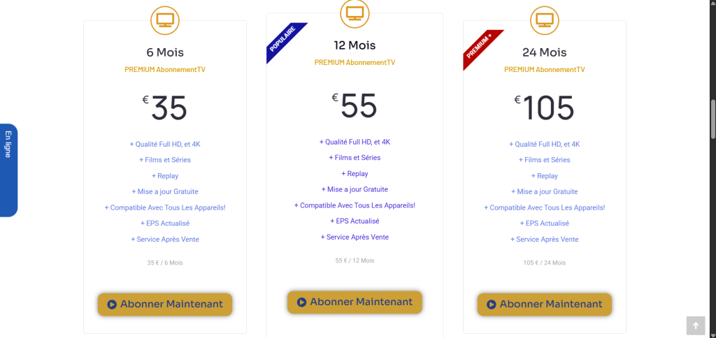 Tarifs de King365