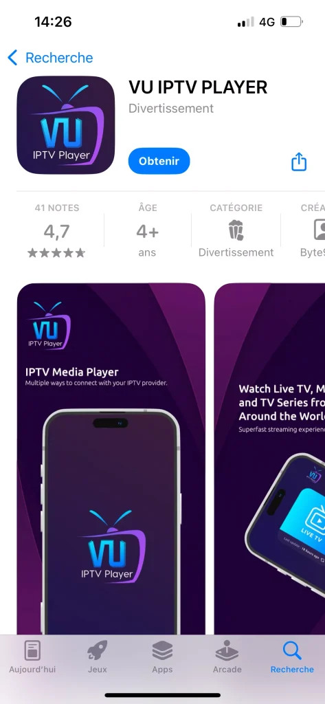 Installation de VU IPTV Player