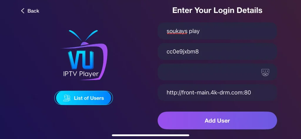 remplit les informations de playlist